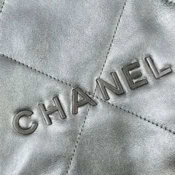 Chanel 22 Small Handbag Shiny Calfskin AS3260 Silver