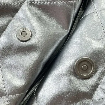 Chanel 22 Small Handbag Shiny Calfskin AS3260 Silver