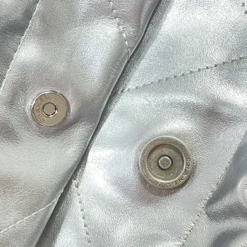 Chanel 22 Handbag Shiny Calfskin AS3261 Silver