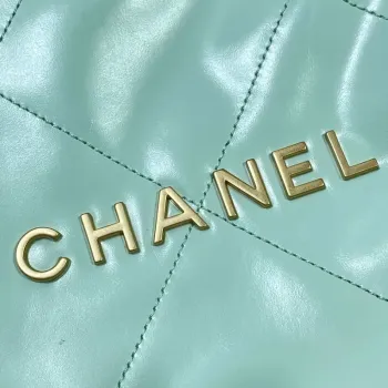 Chanel 22 Handbag Shiny Calfskin AS3261 Mint Green