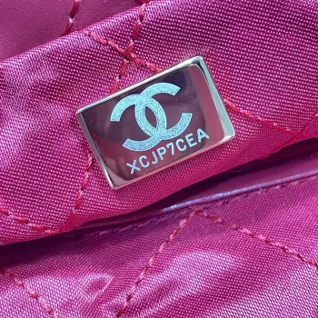 Chanel 22 Handbag Shiny Calfskin AS3261 Red