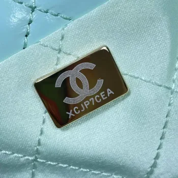 Chanel 22 Large Handbag Shiny Calfskin AS3262 Mint Green