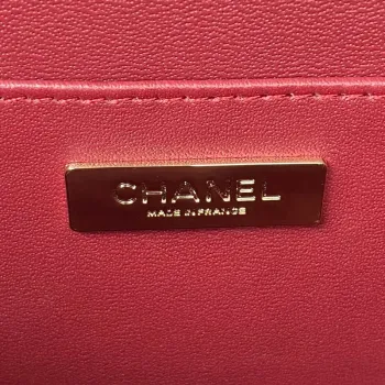 Chanel AS3345 Vanity Case Calfskin & Gold Tone Metal Wine Red