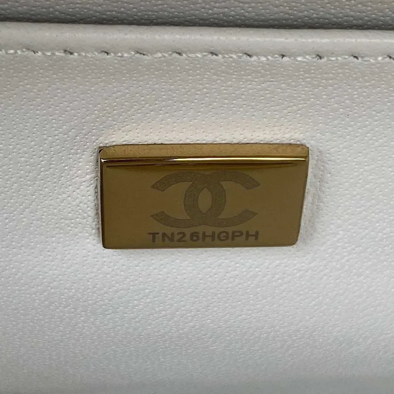 Chanel AS3344 Small Vanity Case Calfskin & Gold Tone Metal White