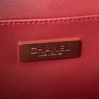 Chanel AS3344 Small Vanity Case Calfskin & Gold Tone Metal Wine Red
