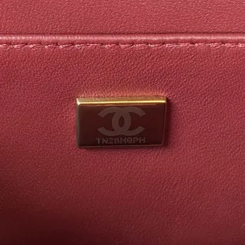Chanel AS3344 Small Vanity Case Calfskin & Gold Tone Metal Wine Red