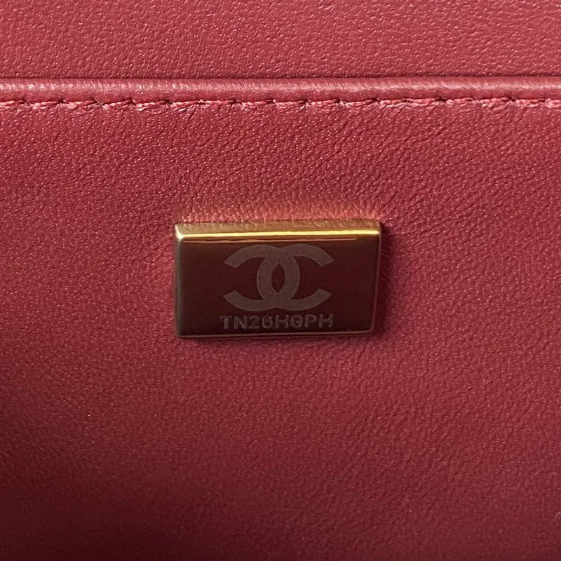 Chanel AS3344 Small Vanity Case Calfskin & Gold Tone Metal Wine Red