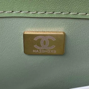 Chanel CC AS2681 Flap Bag With top Handle Calfskin Green