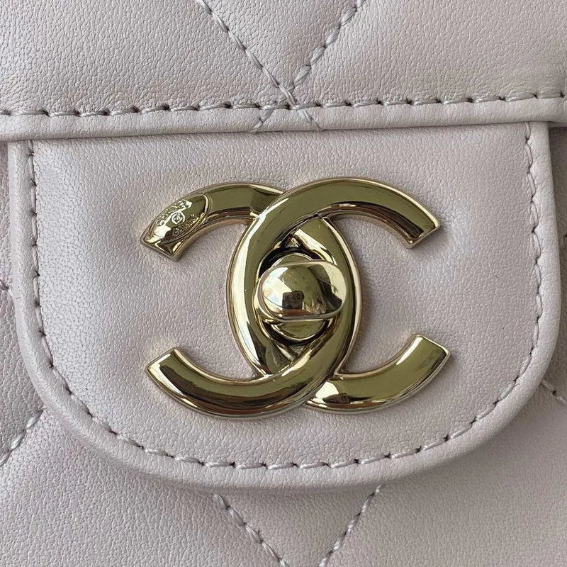 Chanel CC AS2681 Flap Bag With top Handle Calfskin Light Pink