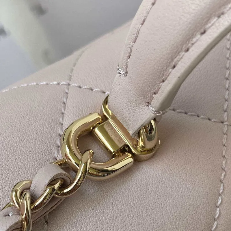 Chanel CC AS2681 Flap Bag With top Handle Calfskin Light Pink