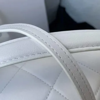 Chanel CC AS2681 Flap Bag With top Handle Calfskin White