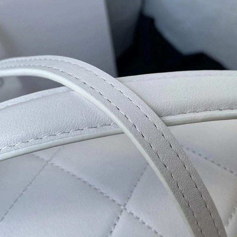 Chanel CC AS2681 Flap Bag With top Handle Calfskin White