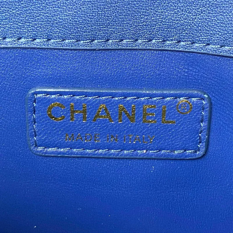 Chanel CC AS2681 Flap Bag With top Handle Calfskin Blue