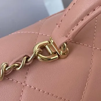 Chanel CC AS2681 Flap Bag With top Handle Calfskin Pink