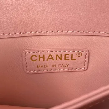 Chanel CC AS2681 Flap Bag With top Handle Calfskin Pink