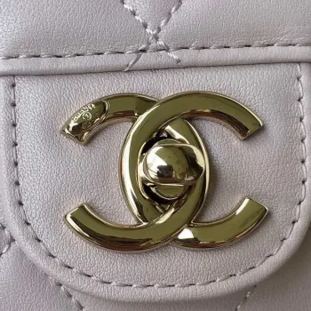 Chanel Small Flap Bag With top Handle Calfskin CC AS2680 Light Pink