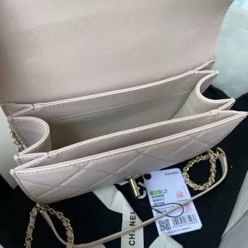 Chanel Small Flap Bag With top Handle Calfskin CC AS2680 Light Pink