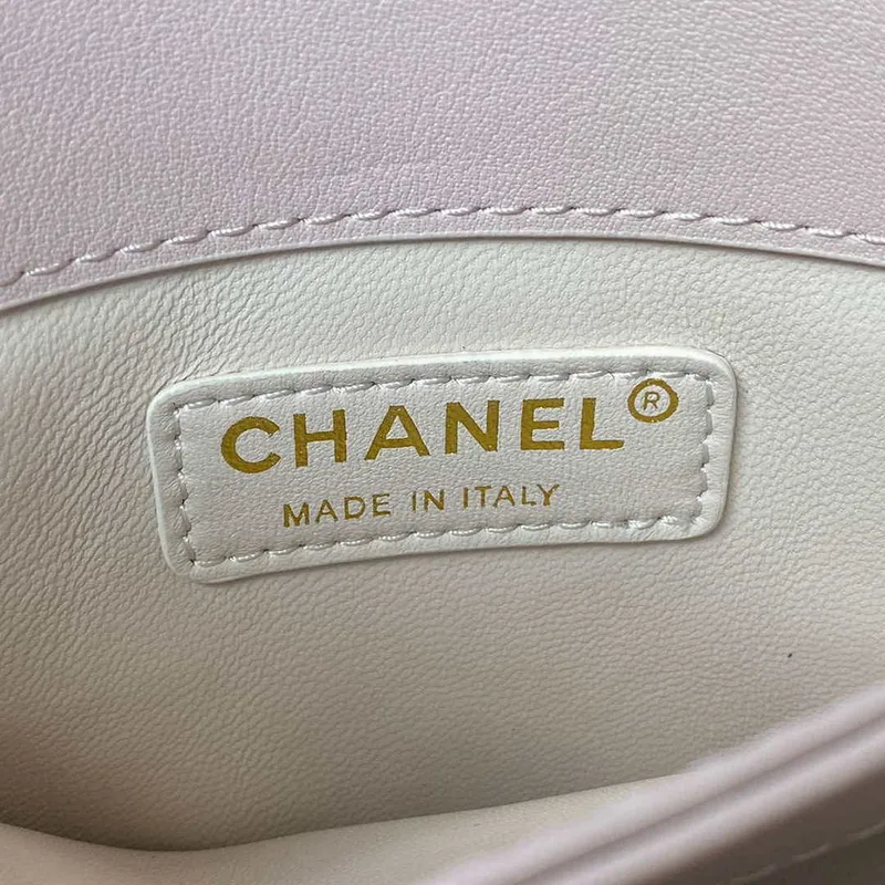 Chanel Small Flap Bag With top Handle Calfskin CC AS2680 Light Pink