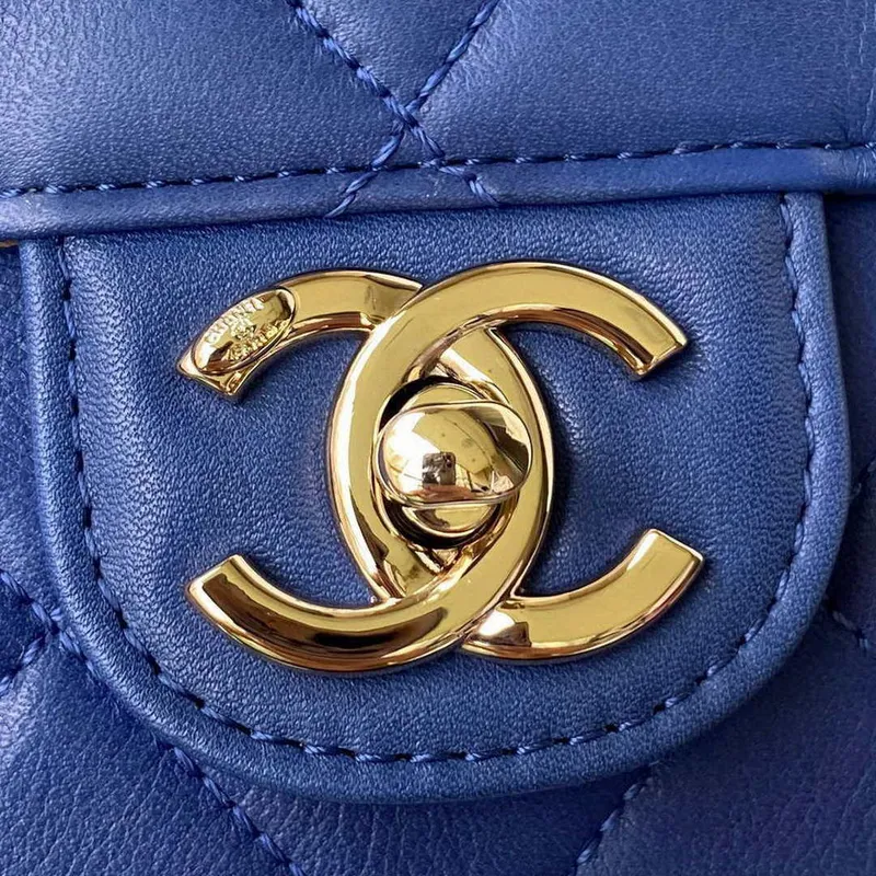 Chanel Small Flap Bag With top Handle Calfskin CC AS2680 Blue