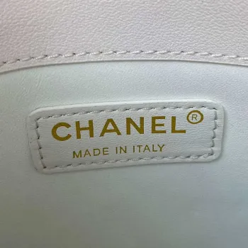 Chanel Small Flap Bag With top Handle Calfskin CC AS2680 White