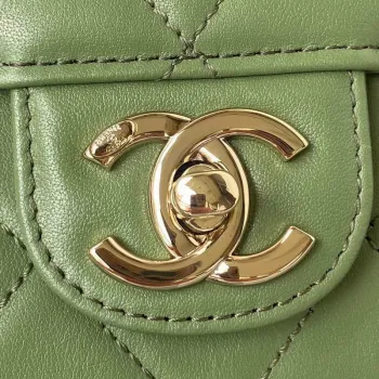 Chanel Small Flap Bag With top Handle Calfskin CC AS2680 Green