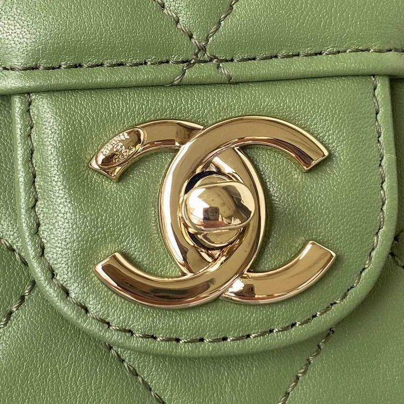 Chanel Small Flap Bag With top Handle Calfskin CC AS2680 Green