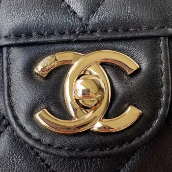 Chanel Small Flap Bag With top Handle Calfskin CC AS2680 Black