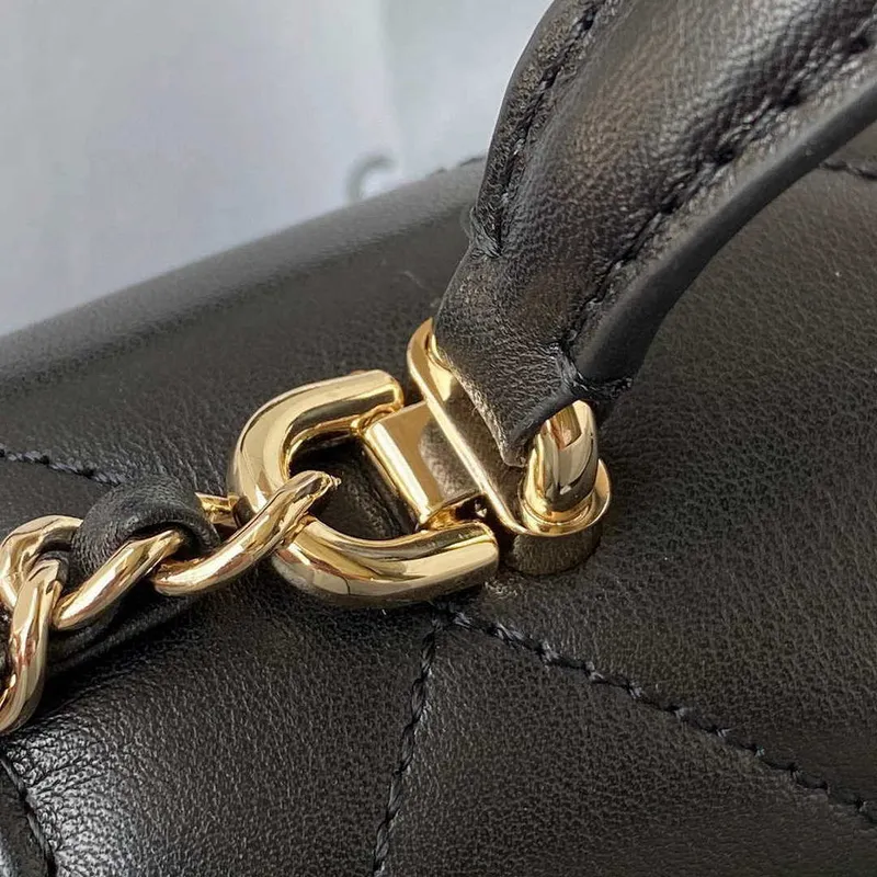 Chanel Small Flap Bag With top Handle Calfskin CC AS2680 Black