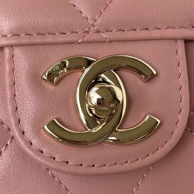 Chanel Small Flap Bag With top Handle Calfskin CC AS2680 Pink
