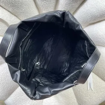 Chanel 22 Backpack Shiny Calfskin AS3313 Black With Sliver Logo