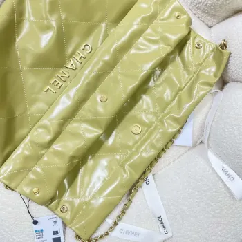 Chanel 22 Handbag Shiny Calfskin AS3261 Light Green