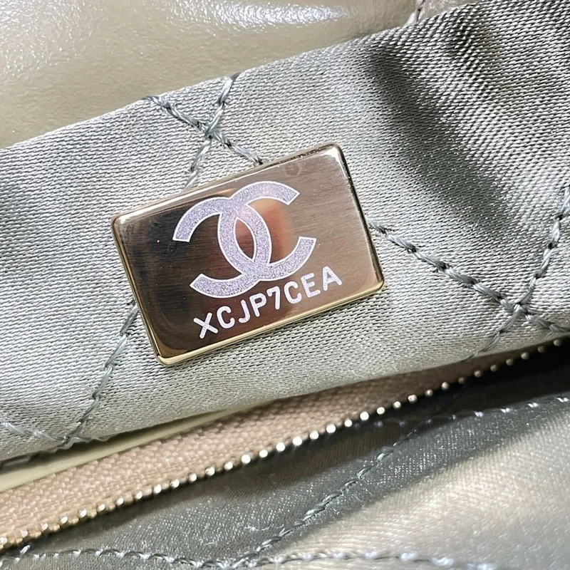 Chanel 22 Small Handbag Shiny Calfskin AS3260 Light Green