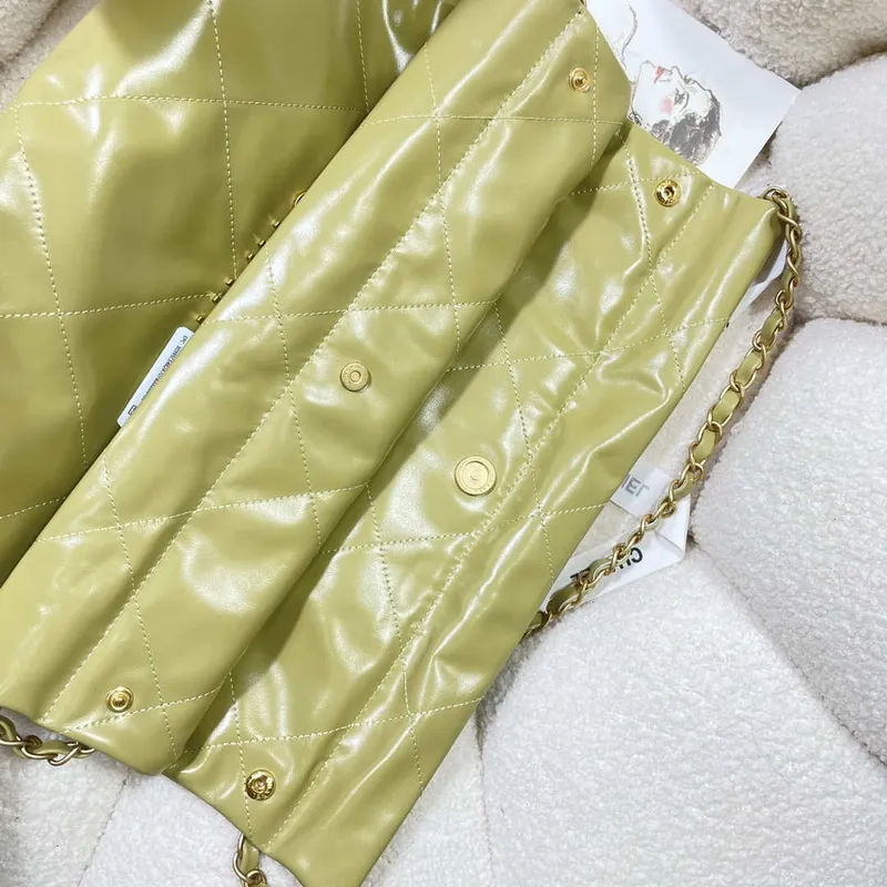 Chanel 22 Small Handbag Shiny Calfskin AS3260 Light Green