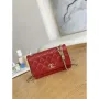 Chanel AP3043 WALLET ON CHAIN Lambskin & Gold Tone Metal Red