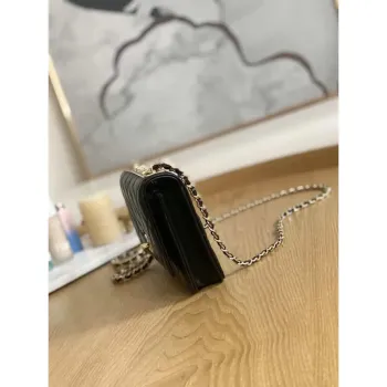 Chanel A88632 WOC 19 Chain Wallet Bag Black Lambskin Gold