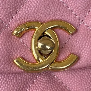 Chanel AS3580 Small Flap Bag Lambskin Lambskin & Gold Tone Metal Pink