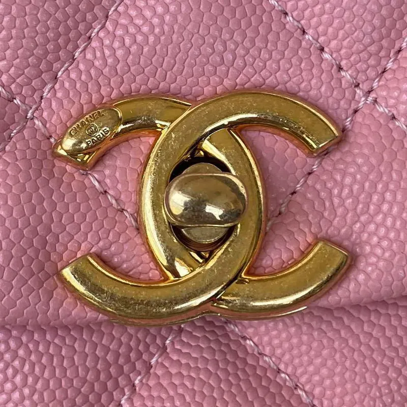 Chanel AS3580 Small Flap Bag Lambskin Lambskin & Gold Tone Metal Pink