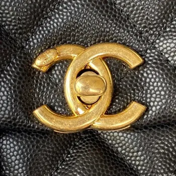 Chanel AS3580 Small Flap Bag Lambskin Lambskin & Gold Tone Metal Black