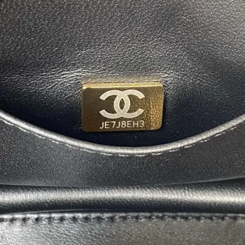 Chanel AS3580 Small Flap Bag Lambskin Lambskin & Gold Tone Metal Black