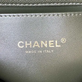 Chanel AS3580 Small Flap Bag Lambskin Lambskin & Gold Tone Metal Green