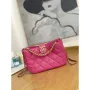 Chanel AS3476 Hobo Handbag Lambskin Rose Red