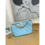 Chanel AS3476 Hobo Handbag Lambskin Blue