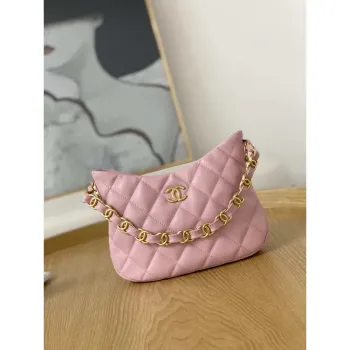 Chanel AS3562 Hobo Handbag Lambskin Pink