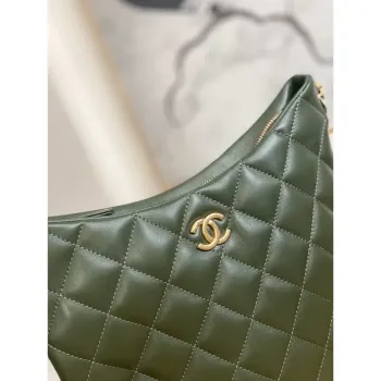 Chanel AS3631 2022 new hippie underarm Hobo bag Lambskin Dark Green