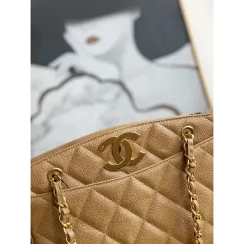 Chanel Vintage A97 Medium Shopping Bag Calfskin Tan