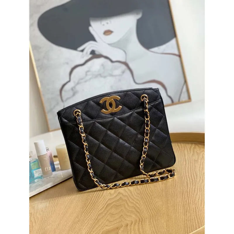 Chanel Vintage A97 Medium Shopping Bag Calfskin Black