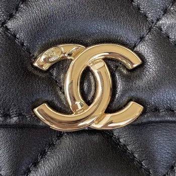 Chanel AP2844 Wallet on chain Lambskin bag with top handle Light gold Black