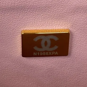 Chanel AS2431 Mini flap Lambskin bag with top handle Light gold Dark Pink