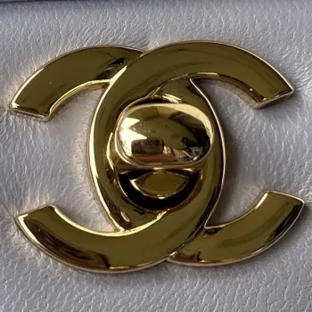 Chanel AS2431 Mini flap Lambskin bag with top handle Light gold Purple