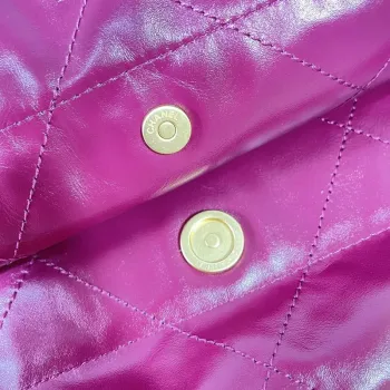 Chanel 22 Small Handbag Shiny Calfskin AS3260 Rose Red